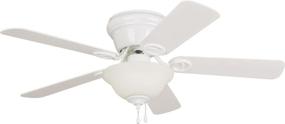 img 3 attached to 🔌 Craftmade Wyman 42" Flush Mount Ceiling Fan with 120 Watts Bowl Light Kit, 5 MDF Blades - White