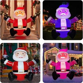 img 1 attached to 🎅 IOKUKI 4.1 FT Santa Claus Inflatable Outdoor Decoration - Clearanced Blow Up Yard Decor with Rechargeable LED Lights for Christmas, Holiday, Party, Xmas, Lawn & Garden