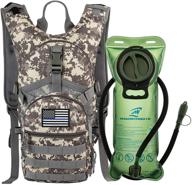 🦈 sharkmouth tactical molle hydration pack backpack 900d with 2l leak-proof water bladder, insulated to keep liquids cool for up to 4 hours, daypack for hiking, cycling, running, hunting, with usa flag patch логотип