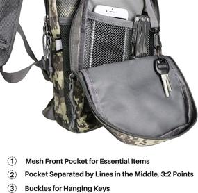 img 2 attached to 🦈 SHARKMOUTH Tactical MOLLE Hydration Pack Backpack 900D with 2L Leak-Proof Water Bladder, Insulated to Keep Liquids Cool for Up to 4 Hours, Daypack for Hiking, Cycling, Running, Hunting, with USA Flag Patch