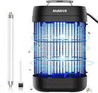 💡 amufer bug zapper, powerful 1800v electric mosquito zapper killer trap fly zapper insect zapper with 2 metal grids for commercial industrial home office - includes replacement bulb & brush logo