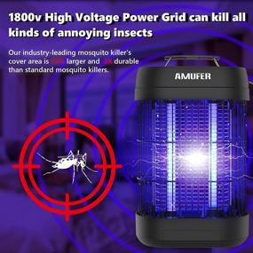 img 3 attached to 💡 AMUFER Bug Zapper, Powerful 1800V Electric Mosquito Zapper Killer Trap Fly Zapper Insect Zapper with 2 Metal Grids for Commercial Industrial Home Office - Includes Replacement Bulb & Brush