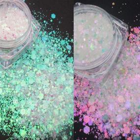 img 2 attached to LuckForever 12 Colors Mermaid Iridescent Chunky Glitter: Vibrant Shades for Creative Makeup, Nail Art, Crafts & Resin Projects