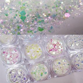 img 1 attached to LuckForever 12 Colors Mermaid Iridescent Chunky Glitter: Vibrant Shades for Creative Makeup, Nail Art, Crafts & Resin Projects