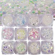 luckforever 12 colors mermaid iridescent chunky glitter: vibrant shades for creative makeup, nail art, crafts & resin projects logo