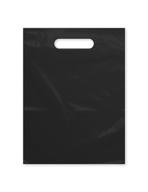 🛍️ convenient 9x12 black plastic merchandise bags - 100 pack with die cut handle | perfect for retail, gifts, trade shows logo