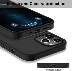 img 2 attached to 📱 DEENAKIN iPhone 12 Pro Max Case with Screen Protector, Soft Liquid Silicone Gel Rubber Bumper Cover, Slim Fit Shockproof Protective Phone Case for iPhone 12 Pro Max 6.7" in Stylish Black