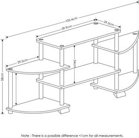 img 1 attached to Furinno Turn-N-Tube Rounded Corner TV Entertainment Center: Sleek Espresso/Black Design