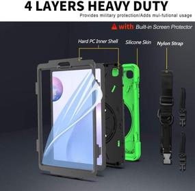 img 3 attached to ZenRich Galaxy Tab A 8.4 Case 2020, SM-T307U Heavy Duty Shockproof Case with Hand Strap, Shoulder Strap & Kickstand - Samsung Galaxy Tab A 8.4 Inch 2020 SM-T307U Verizon/T-Mobile/Sprint (Green)