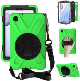 img 4 attached to ZenRich Galaxy Tab A 8.4 Case 2020, SM-T307U Heavy Duty Shockproof Case with Hand Strap, Shoulder Strap & Kickstand - Samsung Galaxy Tab A 8.4 Inch 2020 SM-T307U Verizon/T-Mobile/Sprint (Green)