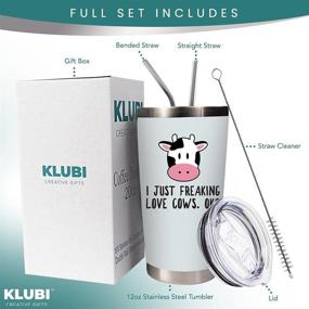 img 3 attached to 🐮 Cute Cow Gifts 20oz Coffee Tumbler - Perfect for Cow Lovers, Themed Presents, Farm Animal Enthusiasts