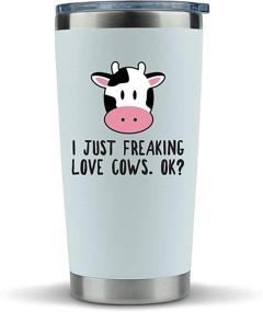 img 4 attached to 🐮 Cute Cow Gifts 20oz Coffee Tumbler - Perfect for Cow Lovers, Themed Presents, Farm Animal Enthusiasts