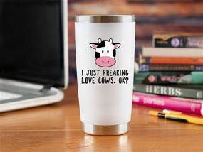 img 2 attached to 🐮 Cute Cow Gifts 20oz Coffee Tumbler - Perfect for Cow Lovers, Themed Presents, Farm Animal Enthusiasts