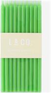 🎂 l&amp;co 20 count tall skinny green birthday cake candles for stunning party cake decorations logo