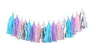 🧜 mols mermaid tassel garland tissue paper birthday banner for under the sea themed events & occasions (turquoise, purple, pink, silver) - pack of 20pcs logo