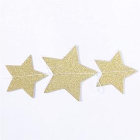 img 1 attached to 🌟 ZOOYOO Glitter Paper Garland Moon and Stars Ornaments: Sparkling Gold Decor for Parties and Events – 2 Pack, 10ft