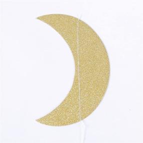 img 2 attached to 🌟 ZOOYOO Glitter Paper Garland Moon and Stars Ornaments: Sparkling Gold Decor for Parties and Events – 2 Pack, 10ft