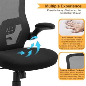 img 1 attached to 🪑 SAMOFU Home Office Chair, [Newer Model] Desk Chair with 5-Year Warranty and Adjustable Lumbar Support - High Back Computer Chair with Soft Cushion, Ergonomic Design Swivel Task Chair for Back Pain Relief