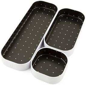 img 3 attached to 🗄️ Seattle Drawer Organizer Pack of 3, 1 Inch, Dots (52307) by Three By Three