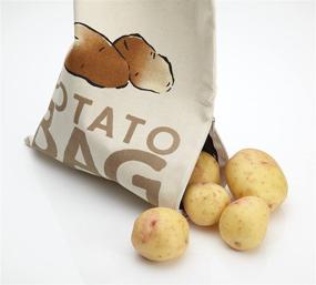 img 3 attached to 🥔 KitchenCraft Potato Bag: Durable Canvas Storage Solution, Beige, 26 x 38 cm