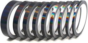 img 2 attached to 🚗 Enhance Your Vehicle's Style with Finest Folia Vinyl Stripe Holograph Tape | Hologram Black, 33ft for Cars, Motorcycles, Bikes, RC Cars, Trucks, Boats - Decal Sticker