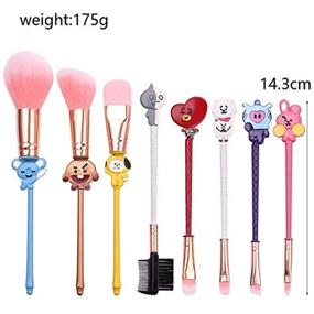 img 2 attached to 💄 BTS Stitch Theme Makeup Brushes Set - 8Pcs Premium Synthetic Foundation Eyeshades Brush Set, Best Gift for Young Girls and Women, Creative Cosmetic Brushes Set