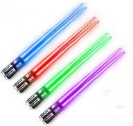 🍽️ chop sabers light up lightsaber chopsticks: experience illuminating dining with 4 pairs of dynamic colors (red, blue, green, purple) logo