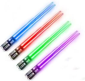 img 4 attached to 🍽️ Chop Sabers Light Up LightSaber Chopsticks: Experience Illuminating Dining with 4 Pairs of Dynamic Colors (Red, Blue, Green, Purple)