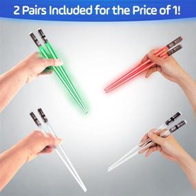 img 1 attached to 🍽️ Chop Sabers Light Up LightSaber Chopsticks: Experience Illuminating Dining with 4 Pairs of Dynamic Colors (Red, Blue, Green, Purple)