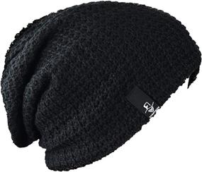 img 4 attached to 🧢 Summer & Winter Oversized Mens Slouchy Long Beanie Knit Cap by FORBUSITE