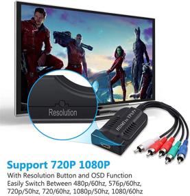 img 1 attached to 🔌 Конвертер HDMI в YPbPr eSynic - идеальный конвертер HDMI в компонент для TVBOX VHS VCR DVD-рекордеров - Полная поддержка Full HD 720P/1080P!