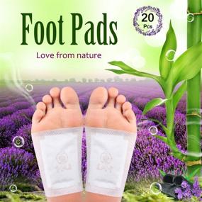 img 4 attached to 🌿 Organic Sleep Better & Anti-Stress Relief Foot Patches - (20pcs) Natural Plant Foot Care Bamboo and Lavender Cleansing Mask for Feet Health Care