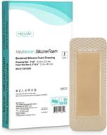 🩹 medvancetm silicone - bordered silicone adhesive foam dressing, 2x5 (1.2x3.4 pad) pack of 5 dressings for enhanced seo логотип