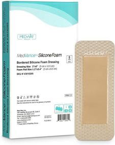 img 4 attached to 🩹 MedVanceTM Silicone - Bordered Silicone Adhesive Foam Dressing, 2x5 (1.2x3.4 pad) Pack of 5 dressings for enhanced SEO