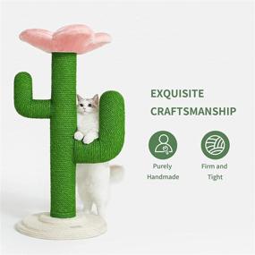 img 2 attached to VETRESKA Tall Cactus Cat Scratching Post with Natural Sisal Rope, Sturdy Vertical Cat Scratch for Adult Cats and Kittens