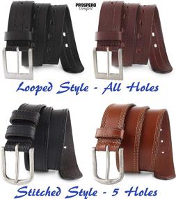 img 1 attached to Genuine Leather Stitched Antique Finished Men's Accessories in Belts