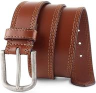 genuine leather stitched antique finished men's accessories in belts logo