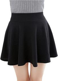 img 4 attached to Urban CoCo Women's Versatile Stretchy Flared Mini Skater Skirt - Casual & Basic