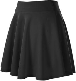 img 2 attached to Urban CoCo Women's Versatile Stretchy Flared Mini Skater Skirt - Casual & Basic