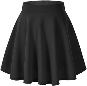 img 3 attached to Юбка Urban CoCo для женщин - универсальная, растяжимая, с расклешенной юбкой - повседневный и базовый стиль.