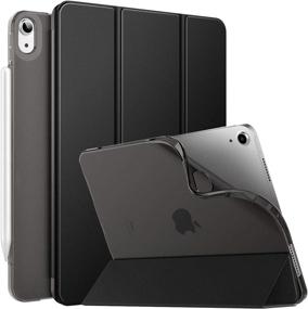 img 4 attached to 📱 MoKo Case for iPad Air 4th Generation 2020, 10.9" - Slim Trifold Stand Folio Case with Soft TPU Frosted Translucent Back Cover, Auto Wake/Sleep, Black