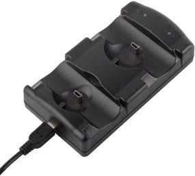 img 4 attached to VSEER Playstation 3 Controller Charging Dock: 2-in-1 Charging Station with LED Light Indicator - Compatible for Original PS3/MOVE Controller (Black)