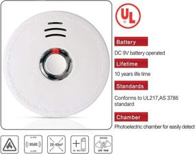 img 3 attached to 🔥 UL Listed Photoelectric Smoke Detectors – 2 Pack Fire Alarms, 9V Battery Operated (10 Year Life Time)