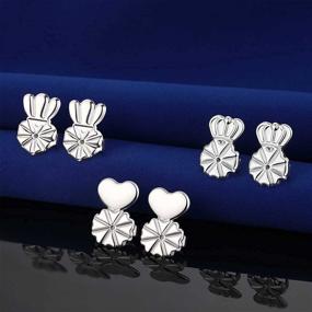 img 2 attached to Earring Adjustable Hypoallergenic Earrings Heart Shaped