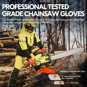 img 3 attached to 🧤 Enhanced Vgo Chainsaw Gloves with 12-Layer Protection Leather for Ultimate Safety