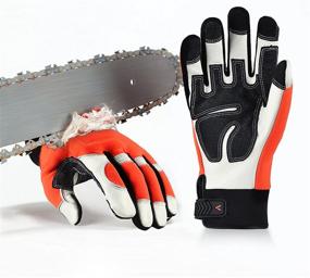 img 4 attached to 🧤 Enhanced Vgo Chainsaw Gloves with 12-Layer Protection Leather for Ultimate Safety