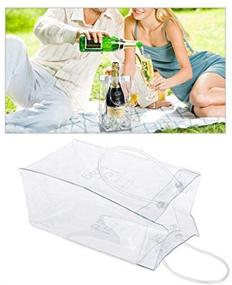 img 2 attached to Convenient Sohapy 2 Pack Clear Ice Wine Bag Pouch Cooler with Handle - Perfect for Parties, Outdoors, Champagne, Cold Beer, and White Wine (2)