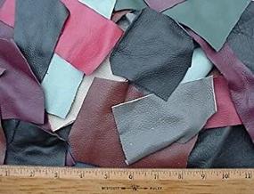 img 2 attached to 🎨 2 Lbs 10 Sf Mixed Colors Scrap Upholstery Leather Craft