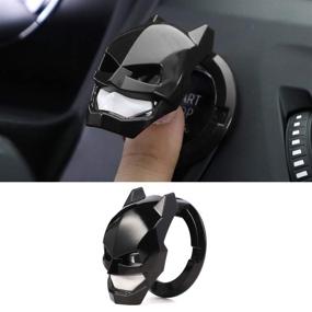 img 4 attached to 🚗 Black ABS Car Engine Start Button Cover for General Motors Ignition Switch, Decorative Cover for Auto Interior, Ignition Accessories Bat Car Start Ring