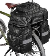 🚲 huntvp 3-in-1 bike bag: rack saddle, backpack, and shoulder bag with rain cover logo